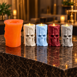 Cadılar Bayramı Halloween Kuru Kafa Silikon Mum Kalıbı – Küçük Boy 12,5 cm